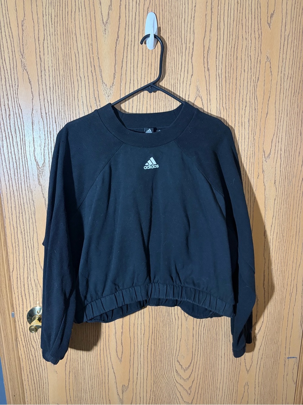 adidas Black Pullover Sweatshirt with White Logo